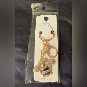 New Black/Silver Bee Bagcharm/ Keychain/Keyring/ Hangtag